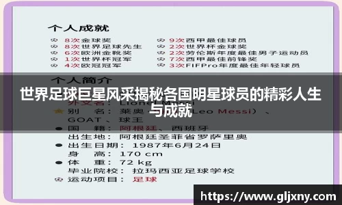 世界足球巨星风采揭秘各国明星球员的精彩人生与成就